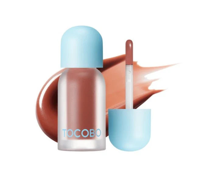 Aceite labial TOCOBO en envase transparente con aplicador