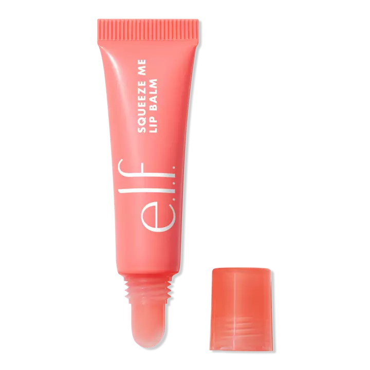 Bálsamo labial e.l.f. Squeeze Me Lip Balm en tubo color coral