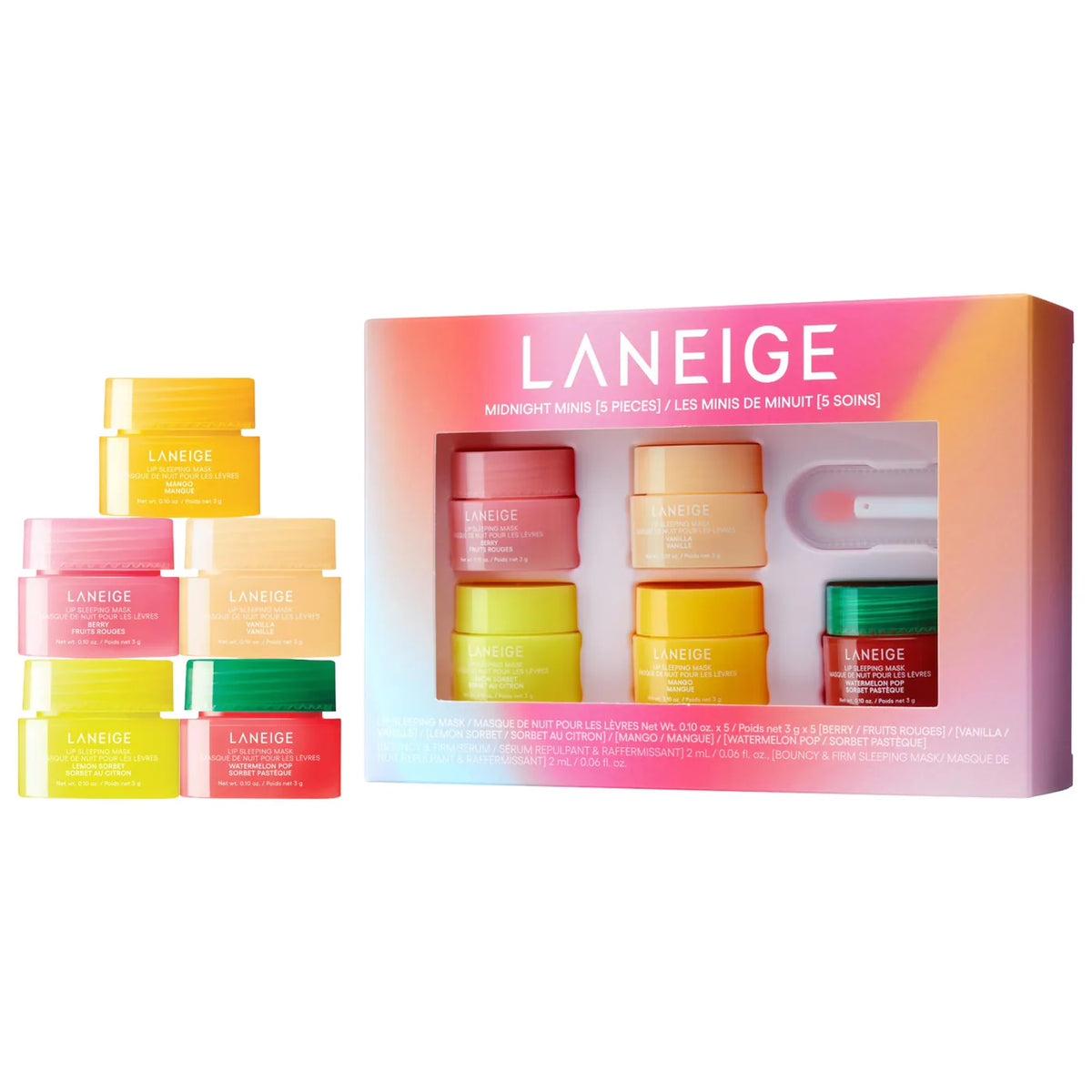 LANEIGE Midnight Minis Hydrating Lip Sleeping Mask Treatment 5 pc. Gift Set