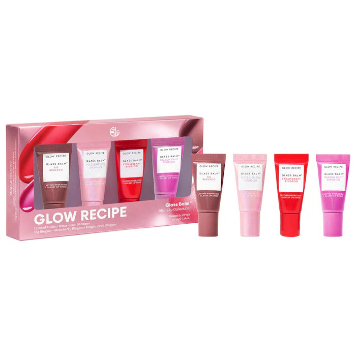 Glass Balm Mini Lip Balm Collection Gift Set for 12-HR Hydration & Shine