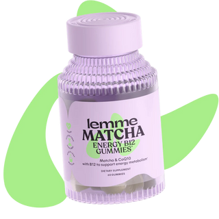 Lemme Matcha Superfood Energy Gummies with Organic Matcha Green Tea, Vitamin B12 and Antioxidant CoQ10