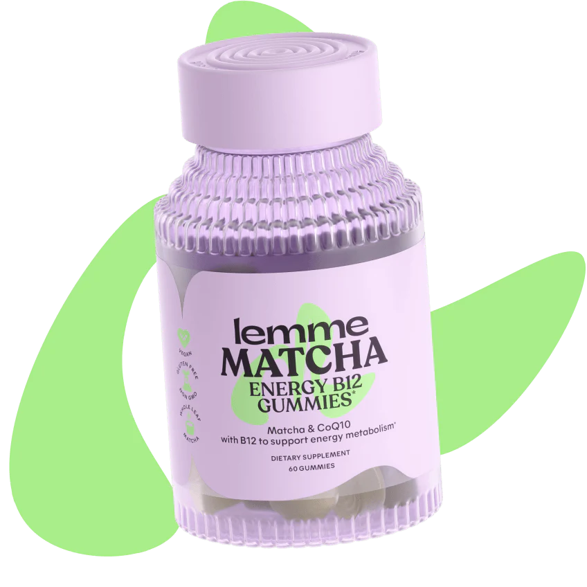 Lemme Matcha Superfood Energy Gummies with Organic Matcha Green Tea, Vitamin B12 and Antioxidant CoQ10