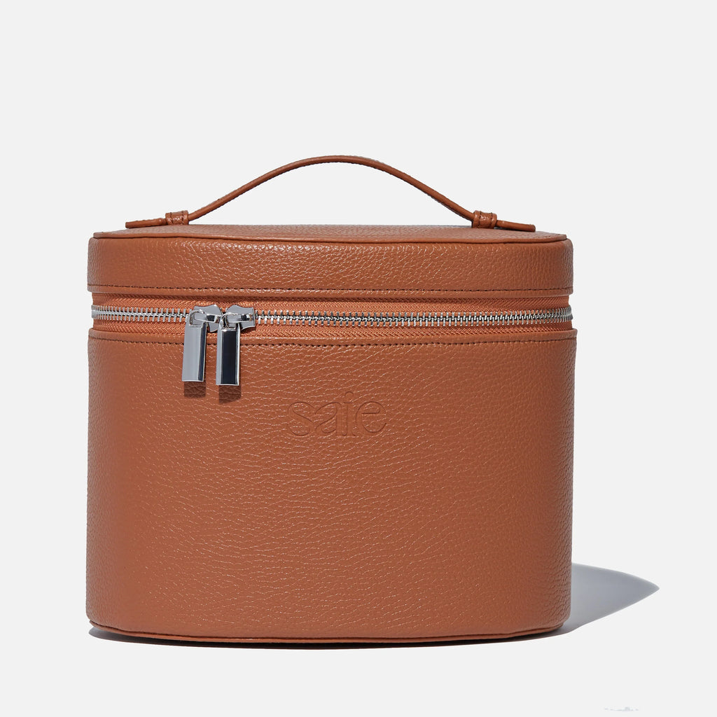 Neceser Saie The Vanity Case color café con asa y cierre doble