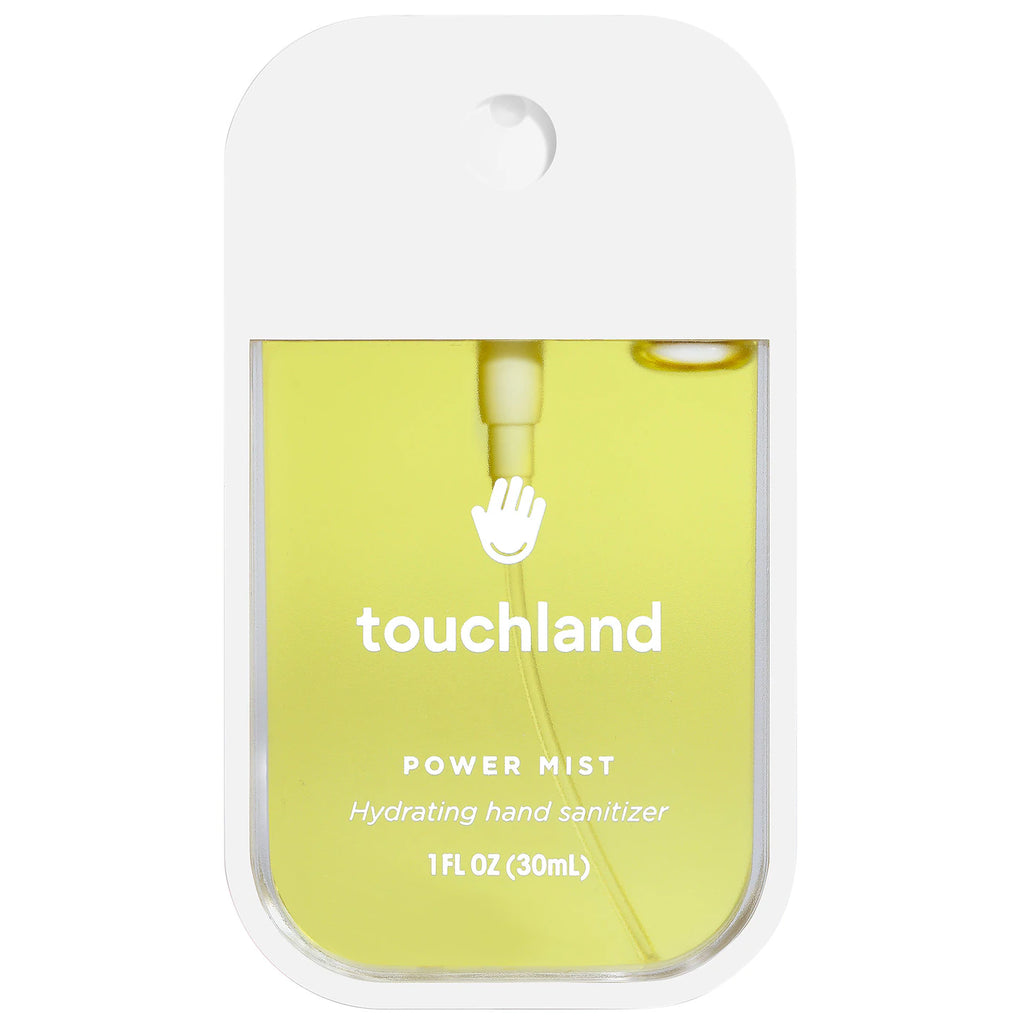 Sanitizante de manos Touchland Power Mist vainilla en envase  con diseño compacto