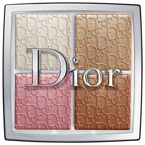 Paleta Dior Backstage Glow Maximizer abierta con cuatro tonos de iluminador y rubor