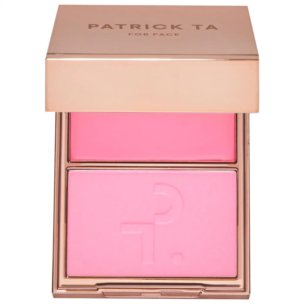 Dúo de rubor Patrick Ta Major Headlines con fórmula en crema y polvo color rosa
