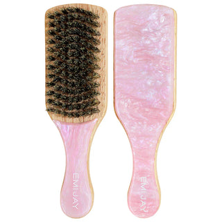Mini Boar Bristle Smoothing Hair Brush in Pink Sugar