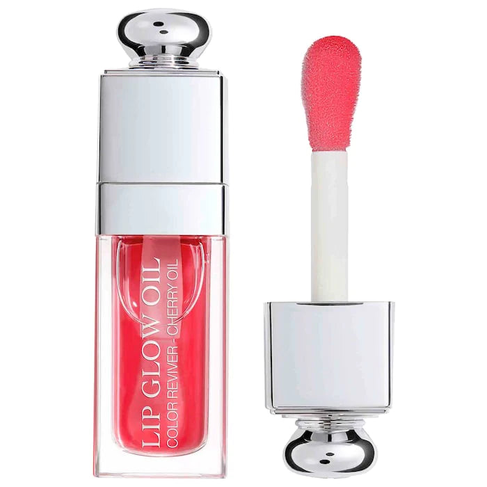 Aceite labial Dior Addict Lip Glow Oil en tono rosa con aplicador